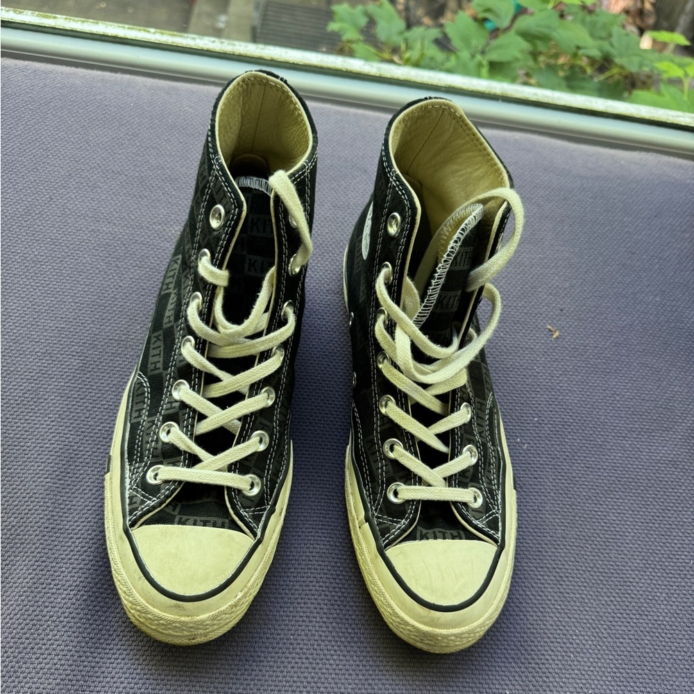 Kith Black and Cream High-Top Sneakers